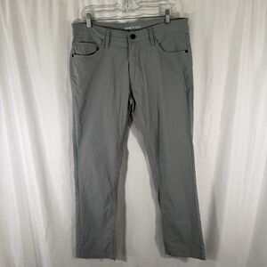Kenneth Cole Tech Pants Men's 34x30 Grey Lightweight Pockets Button Zip